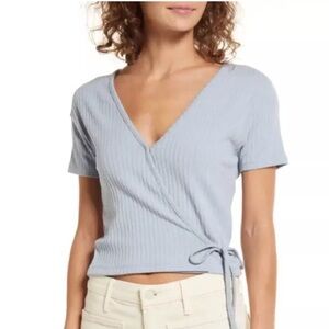 Madewell Ribbed Wrap Crop Top